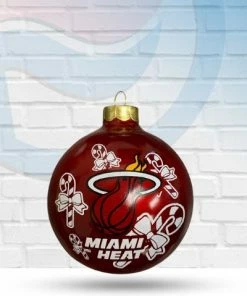 Michigan Holiday Miami Heat Sports Collectors Series Glass Christmas Tree Ornament