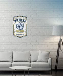 WinCraft Wall Signs Michigan Wolverines College Vault 11" X 17" Wooden Sign