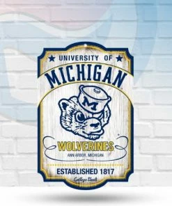 WinCraft Wall Signs Michigan Wolverines College Vault 11" X 17" Wooden Sign