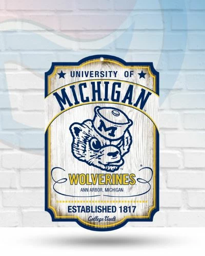 WinCraft Wall Signs Michigan Wolverines College Vault 11" X 17" Wooden Sign 1 WinCraft Wall Signs Michigan Wolverines College Vault 11" X 17" Wooden Sign