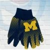 Michigan Wolverines Two Tone Striped Utility Gloves
