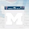 Decals Michigan Wolverines White Perfect Cut Decal 8" X 8"