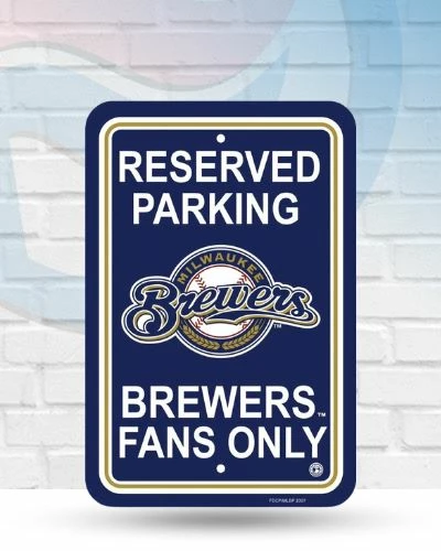 Michigan Wall Signs Milwaukee Brewers 11" X 17" Plastic Reserved Parking Sign 1 Michigan Wall Signs Milwaukee Brewers 11" X 17" Plastic Reserved Parking Sign