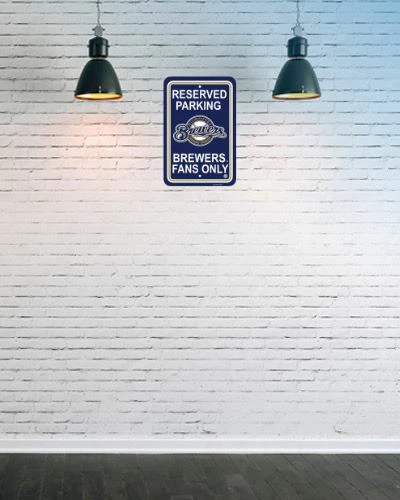 Michigan Wall Signs Milwaukee Brewers 11" X 17" Plastic Reserved Parking Sign 2 Michigan Wall Signs Milwaukee Brewers 11" X 17" Plastic Reserved Parking Sign