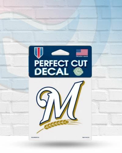 Michigan Milwaukee Brewers Vintage Perfect Cut Decal 4" X 4" 1 Michigan Milwaukee Brewers Vintage Perfect Cut Decal 4" X 4"