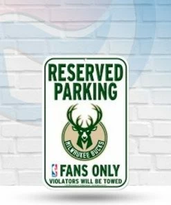 WinCraft Wall Signs Milwaukee Bucks 11" X 17" Plastic Reserved Parking Sign