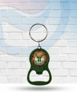 Rico Industries Milwaukee Bucks Colored Bottle Opener Keychain
