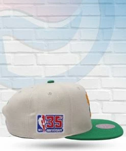 Mitchell & Ness Hats Milwaukee Bucks Mitchell And Ness 35th Anniversary Side Patch Snapback Hat