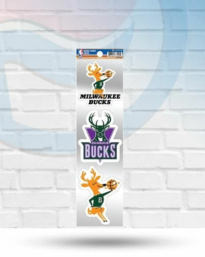 Rico Industries Milwaukee Bucks Retro Spirit 3-Pack Decal Set Decals 1 Rico Industries Milwaukee Bucks Retro Spirit 3-Pack Decal Set Decals