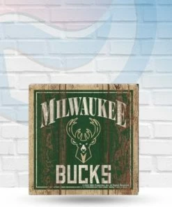 WinCraft Magnets Milwaukee Bucks Wooden Magnet 3" X 3"