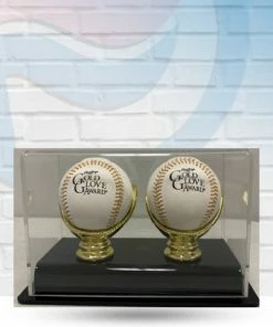 Perfect Cases Display Cases Mini Gold Glove Dual Baseball Display Case