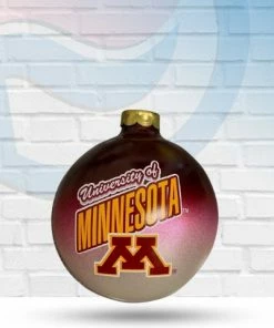 Michigan Minnesota Golden Gophers Sports Collectors Series Glass Christmas Tree Ornament Holiday