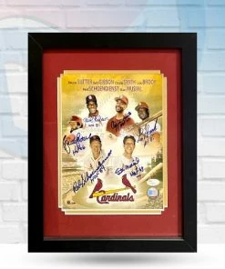Fan Cave Sports Multi Autographed St Louis Cardinals Framed Collage 8x10 Photo - JSA COA Autographed Memorabilia