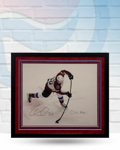 Fan Cave Sports Nathan MacKinnon Colorado Avalanche Autographed Framed 16x20 With Inscription - JSA 1 Fan Cave Sports Nathan MacKinnon Colorado Avalanche Autographed Framed 16x20 With Inscription - JSA