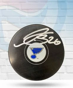 Fan Cave Sports Nathan Walker St Louis Blues Autographed Logo Puck - COA