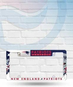 Rico Industries New England Patriots All Over Chrome License Plate Frame