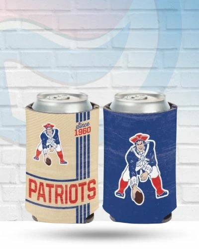 WinCraft Drinkware New England Patriots Vintage Can Koozie 1 WinCraft Drinkware New England Patriots Vintage Can Koozie