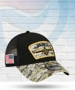 New Era New Orleans Saints 2021 Salute To Service 9FORTY Trucker Adjustable Hat Hats