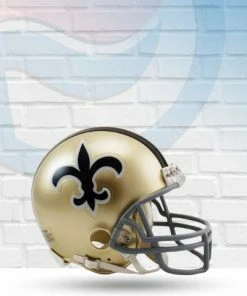 Score Here New Orleans Saints 67-75 Throwback Riddell Mini Football Helmet Collectibles