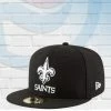 New Era Hats New Orleans Saints Black And White 59FIFTY Fitted Hat