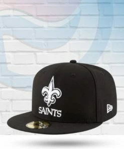 New Era Hats New Orleans Saints Black And White 59FIFTY Fitted Hat
