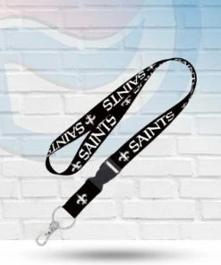 WinCraft New Orleans Saints Black Lanyard With Detachable Buckle Lanyards