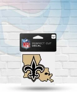 WinCraft New Orleans Saints State Shaped Perfect Cut Decal 4" X 4" Decals