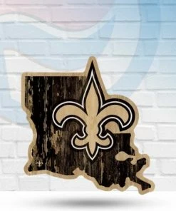 WinCraft New Orleans Saints State Shaped Wooden Sign