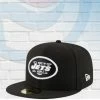 New Era Hats New York Jets Black And White 59FIFTY Fitted Hat