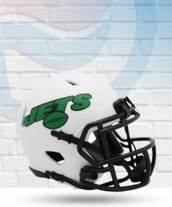 Score Here New York Jets Lunar Eclipse Speed Riddell Mini Football Helmet Collectibles