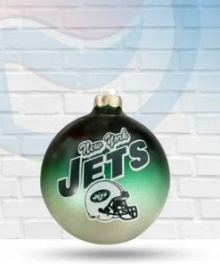 Michigan New York Jets Sports Collectors Series Glass Christmas Tree Ornament Holiday