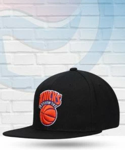 Mitchell & Ness Hats New York Knicks Mitchell And Ness Core HWC Black Snapback Hat