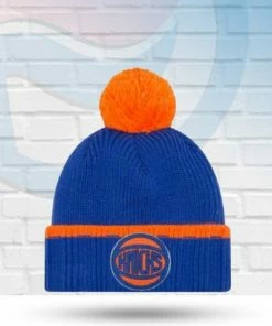 Mitchell & Ness Hats New York Knicks Prime Team Knit Pom Beanie