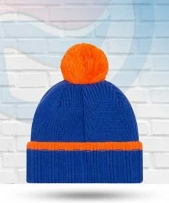 Mitchell & Ness Hats New York Knicks Prime Team Knit Pom Beanie