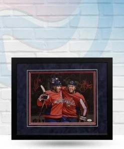 Fan Cave Sports Autographed Memorabilia Nicklas Bäckström And TJ Oshie Washington Capitals Dual Autographed Framed 11x14 - COA