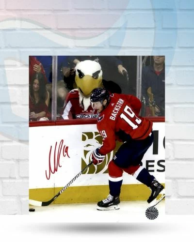 Fan Cave Sports Autographed Memorabilia Nicklas Bäckström Washington Capitals Autographed Mascot 8x10 Photo - COA 1 Fan Cave Sports Autographed Memorabilia Nicklas Bäckström Washington Capitals Autographed Mascot 8x10 Photo - COA