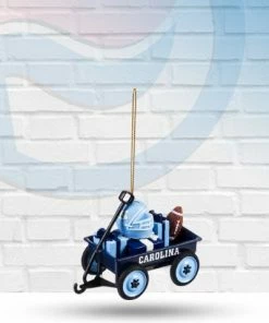 Evergreen Holiday North Carolina Tar Heels Wagon Christmas Tree Ornament
