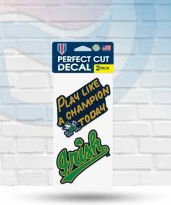 WinCraft Decals Notre Dame Fighting Irish Set Of Two Perfect Cut Decal 4" X 4"