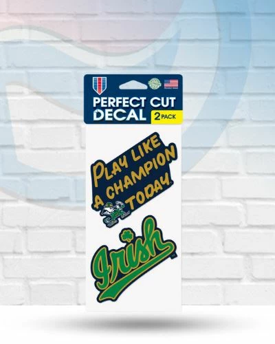 WinCraft Decals Notre Dame Fighting Irish Set Of Two Perfect Cut Decal 4" X 4" 1 WinCraft Decals Notre Dame Fighting Irish Set Of Two Perfect Cut Decal 4" X 4"