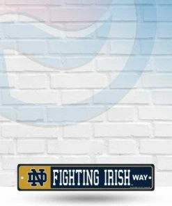 WinCraft Wall Signs Notre Dame Fighting Irish Street Zone Plastic Way Sign