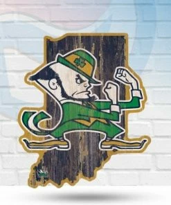 WinCraft Wall Signs Notre Dame State Shaped Wooden Sign