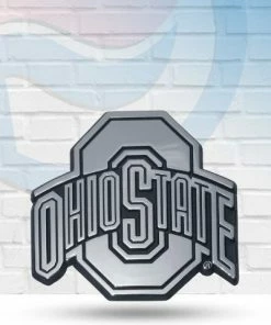 Michigan Ohio State Buckeyes Chrome Metal Auto Emblem