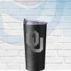 Logo Brands Oklahoma Sooners 20oz Black Powder Coat Tumbler