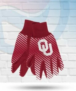 WinCraft Oklahoma Sooners Two Tone Striped Utility Gloves