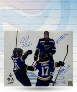 Fan Cave Sports Autographed Memorabilia O'Reilly Schwartz And Schenn St Louis Blues Triple Autographed 16x20 - JSA