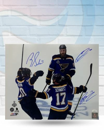 Fan Cave Sports Autographed Memorabilia O'Reilly Schwartz And Schenn St Louis Blues Triple Autographed 16x20 - JSA 1 Fan Cave Sports Autographed Memorabilia O'Reilly Schwartz And Schenn St Louis Blues Triple Autographed 16x20 - JSA