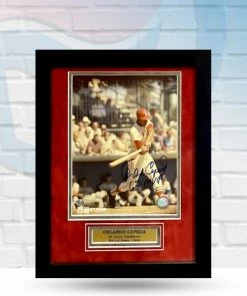 Fan Cave Sports Orlando Cepeda St Louis Cardinals Autographed Framed 8x10 With Plaque - COA