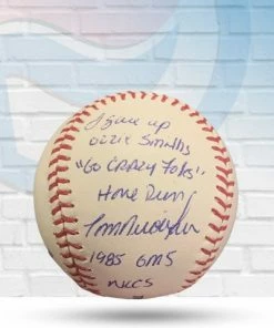Fan Cave Sports Ozzie Smith And Tom Niedenfuer Dual Autographed Baseball W/ Inscriptions - PSA DNA COA