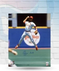 Fan Cave Sports Ozzie Smith St Louis Cardinals Autographed Vertical Throwing 16x20 Photo - PSA Autographed Memorabilia