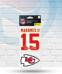 WinCraft Patrick Mahomes Kansas City Chiefs Set Of Two Perfect Cut Decals 4" X 4"